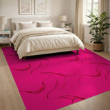 Vibrant Pink Hummingbird Silhouette Area Rug