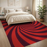 Red Red Vortex Spiral Area Rug