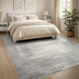Modern Beige Grey Geometric Abstract Area Rug