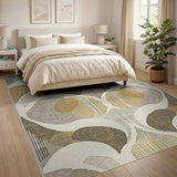 Beige Abstract Geometric Modern Area Rug