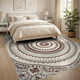 Beige and Neutral Ornate Mandala Persian Area Rug