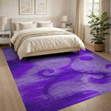Purple Purple Swirl Abstract Area Rug