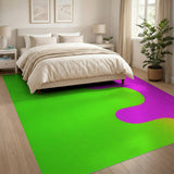 Vibrant Green Pink Wavy Abstract Area Rug