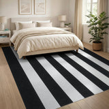 Bold Black White Vertical Stripe No. 24 Area Rug