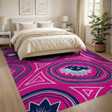 Vibrant Pink Starburst Heritage Tribal Rug