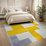 Yellow Bold Yellow Grey Geometric Area Rug