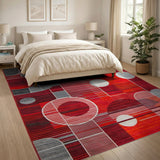Bold Geometric Modern Bold Red Geometric Abstract Area Rug