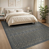 Heritage Tribal Grey Geometric Lattice Area Rug