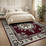 Red Elegant Red Persian Medallion Area Rug