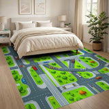 Vibrant City Streets Kids Cartoon Area Rug