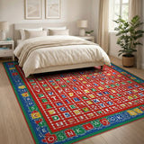 Vibrant Multi-Color Alphabet ABC 123 Kids Rug