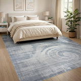 Grey Abstract Swirl Distressed Area Rug