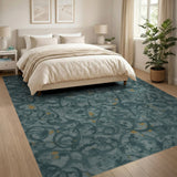 Abstract Area Blue Teal Abstract Swirl Area Rug