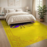 Purple Lobster Ornate Gold Frame Area Rug