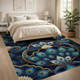 Peacock Majesty Teal Gold Area Rug