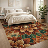 Southwestern Cactus Flower Desert Rug