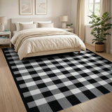 Classic Black White Buffalo Check Area Rug