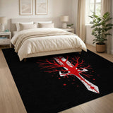 Red Coral Sword Area Rug