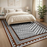 Grey Zigzag Heritage Tribal Area Rug
