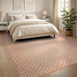 Terracotta White Diamond Lattice Area Rug