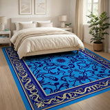 Blue and Teal Ornate Blue Persian Floral Area Rug