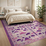 Purple Mushroom Boho Area Rug