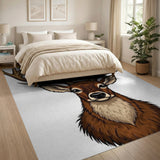 Majestic Antlered Deer Head Area Rug