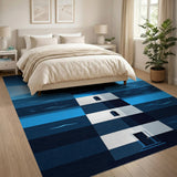 Navy Striped Lighthouse Beam Area Rug