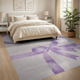 Purple Bow Ribbon Area Rug