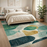 Abstract Fish School Multi-Color Area Rug