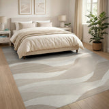 Beige Wavy Abstract No. 10 Area Rug