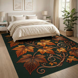 Ornate Golden Vine Leaf Area Rug