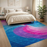 Multi-color and Patterns Swirling Multi-Color Vortex Area Rug