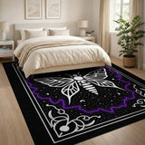 Neon Purple Moth Cosmic Area Rug