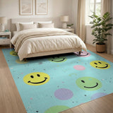 Playful Smiley Faces Multi-Color Area Rug
