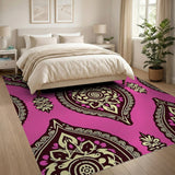 Vibrant Pink Paisley Persian Area Rug