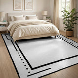 Geometric Black White Frame Area Rug