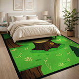 Whimsical Tree Stump Forest Kids Area Rug