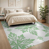 Mint Green Ornate Floral Damask Rug