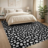 Abstract Area Black White Abstract Spot Area Rug