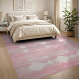 Geometric Modern Blush Pink Diamond Geometric Area Rug