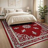 Red Ornate Persian Medallion Red Area Rug