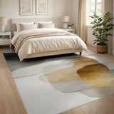 Abstract Gold Beige Neutral Area Rug