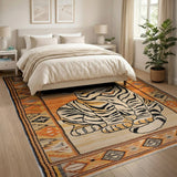 Majestic Orange Tiger Southwestern Rug