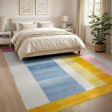 Vibrant Watercolor Stripe Multi-Color Area Rug