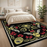 Tribal Sun Faces Area Rug