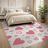 Playful Pink Hearts Scatter Rug