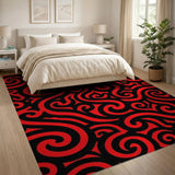 Heritage Tribal Bold Red Tribal Swirl Area Rug