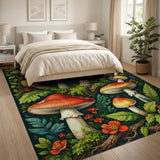 Lush Mushroom Forest Area Rug