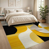 Yellow Bold Yellow Geometric Area Rug